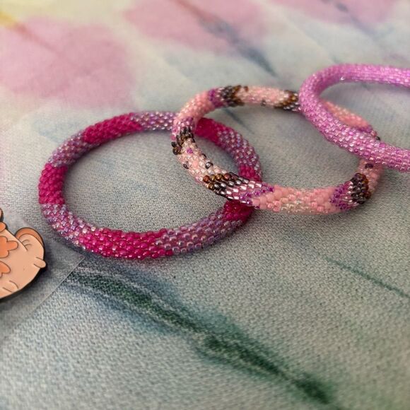 Sashka & Co. Pink and Purple Bracelet Bundle with Pin 🆕 axolotl pin - Picture 4 of 6
